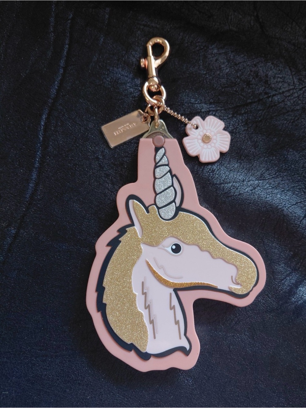 Coach Pink & Gold Unicorn Keychain Charm x Sephora